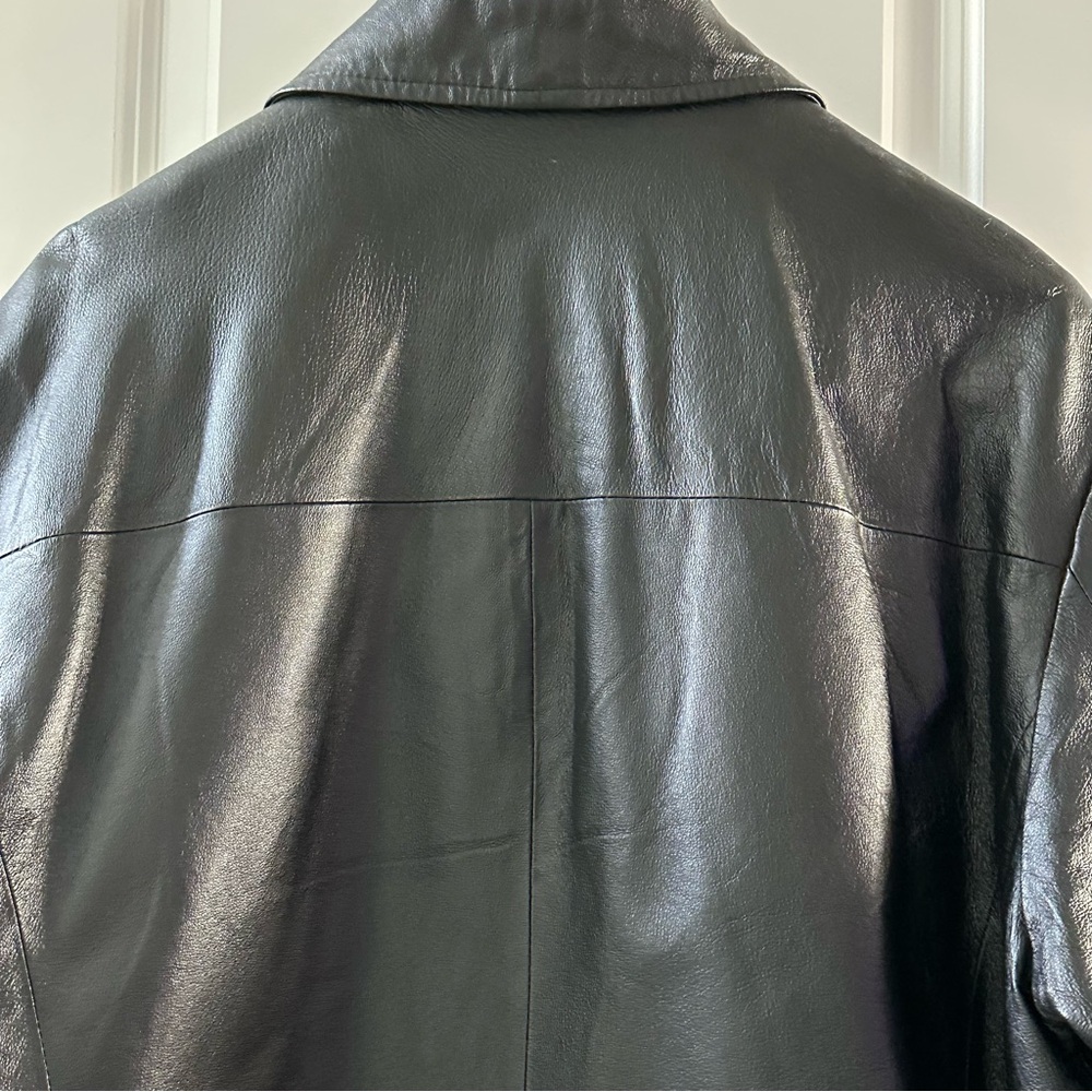Burnside Black Leather Jacket Mens Large - Picture 9 of 13